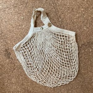 Claire V. Whit Knit Grocery Tote with Dust Bag / Cottagecore French Grocery